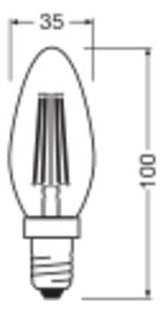 LEDVANCE LED-Kerzenlampe FM E14 3,8W ws LED Classic B 60 Fil EE A S 3.8W 82 2700