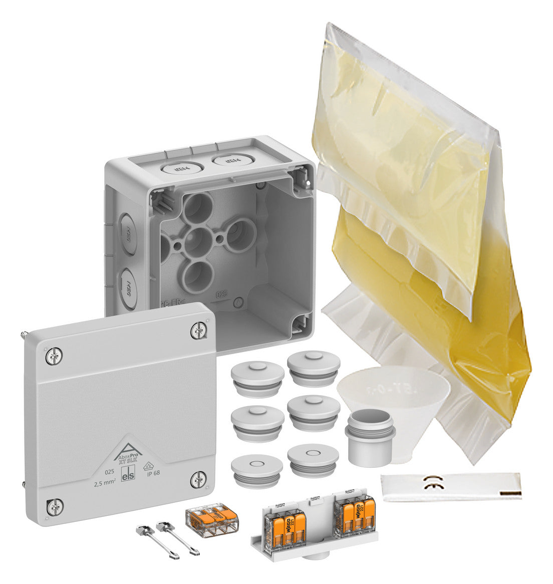 SPELSBERG Abzweigkasten 92x92mm Kst gr Abox Pro XT SLK-2,5² IP68 IK09 hfr