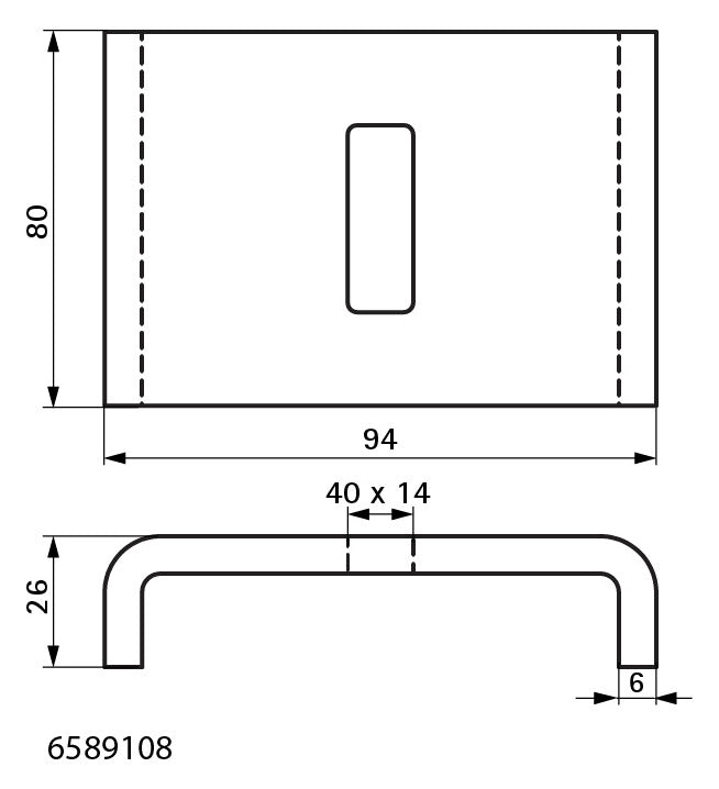 Walraven U-Halteplatte Maxx UB80 fv 94x80x26 / Loch 40x14 - für Maxx 80 | 6589108