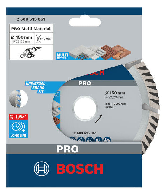 BOSCH-EW Diamant-Trennscheibe 150x10mm 2608615061 f.Backstein f.Beton f.Metall
