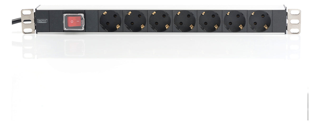 ASSMANN ELEKTRO 1HE Alu. PDU 7-fach 7x Schuko.Schalter 16A DN-95402
