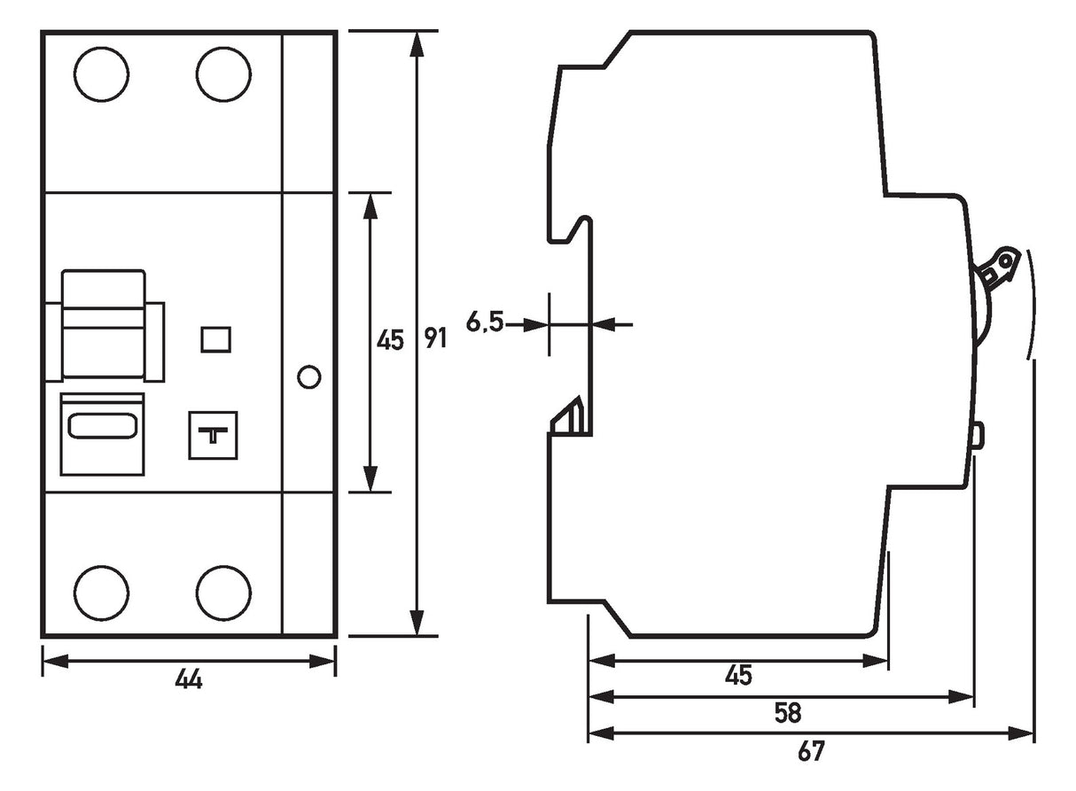 DOEPKE FI/LS-Schutzschalter B20 2p 0,03A DRCBO 4 B20/0,03/1N-B SK B 6kA 2,5TE 1p