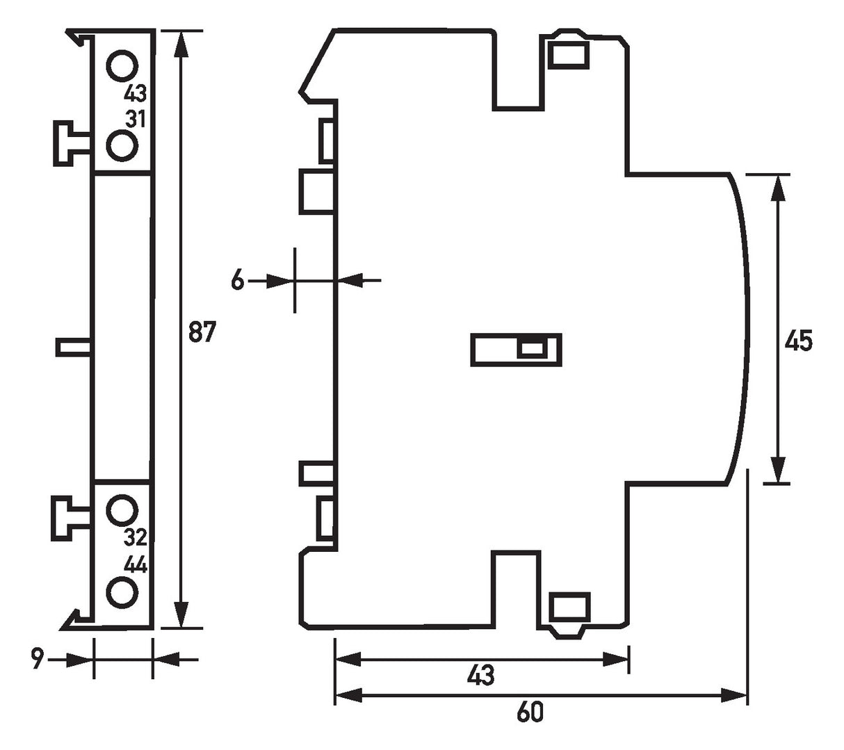 DOEPKE Hilfsschalter 1S 1Ö 10A 230V HSH 11 Schütze/Relais 0,5TE