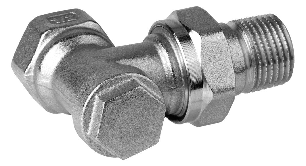 HONEYWELL Rücklaufverschraubung Verafix Messing, vernickelt, Eck, 1/2"
