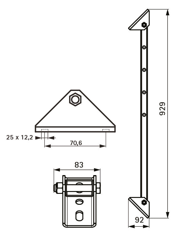 Walraven Gelenkstützbalken sv + fv L: 929 mm (kürzbar) - für Strut,Maxx | 6621083