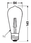 OSRAM LED-Lampe FM E27 2,5W 2400K go G Vintage 1906 Edison 22 Filament 2.5 220l