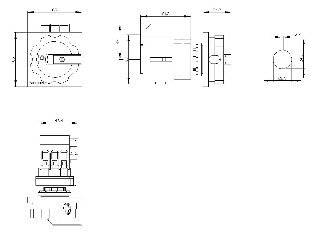 SIEMENS Hauptschalter 25A 3p IP65 m.Geh 3LD3154-1TK53 Wart/Rep SichSchalt
