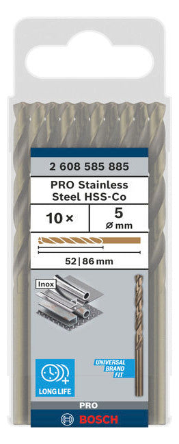 BOSCH-EW Metallbohrer 5mm 52/5mm Edst 2608585885 zyl.Steckachse