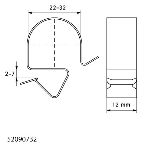 Walraven Trägerklammer Britclips GAM8 für Kabel 22-32 u. Flansch 2-7 | 52090732