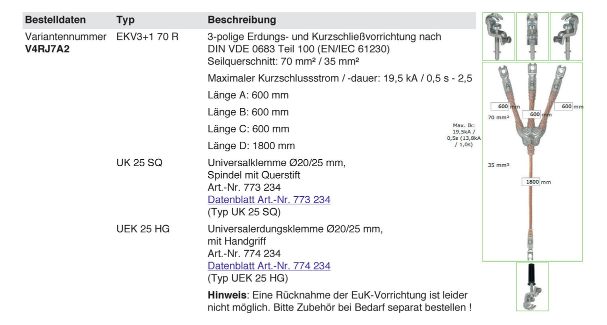 DEHN SE EuK-Garnitur voll_iso 19,5kA EKV3+1 70 R V4RJ7A2 70qmmSeil 70qmmErd