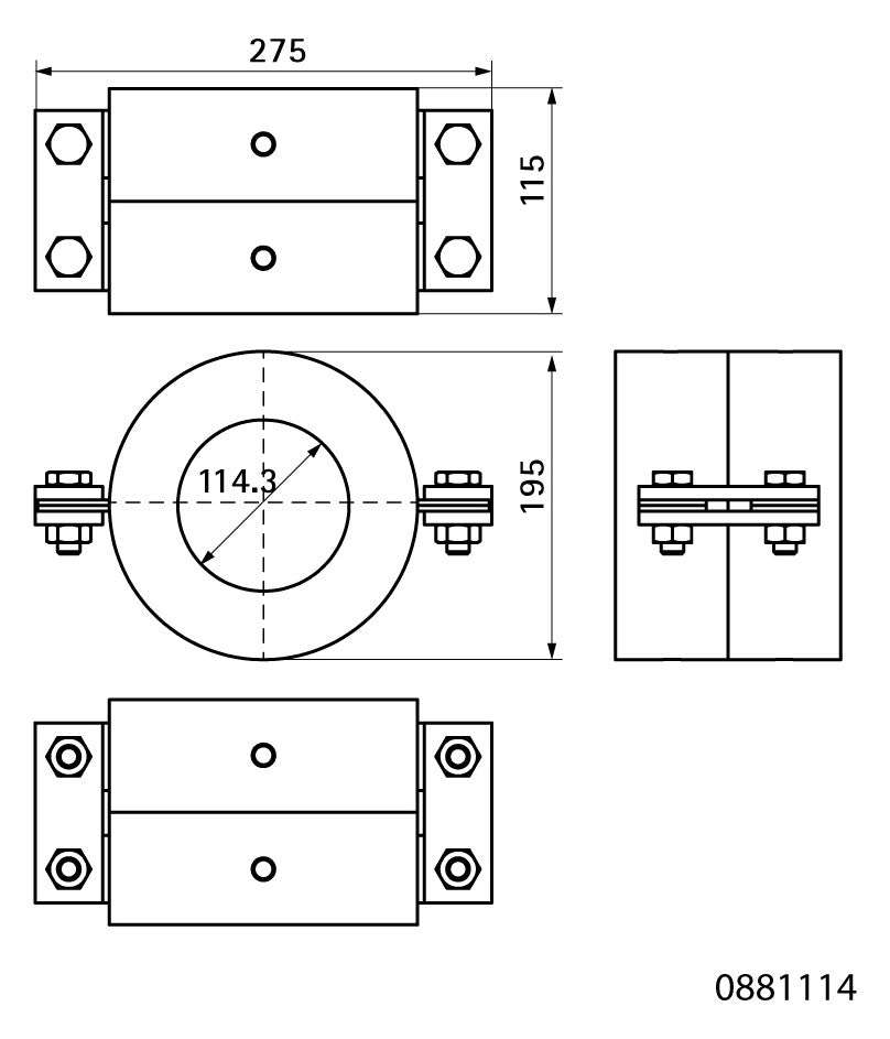 Walraven Kältefestpunktschelle BISOFIX CF PUR 114,3 mm | 0881114