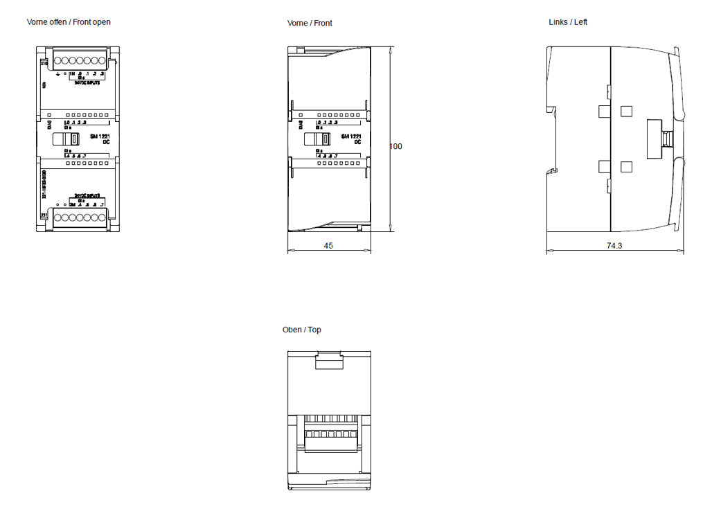 SIEMENS SPS-Digitales E/A-Modul 8Eing DC 6ES7221-1BF32-0XB0 20,4-28,8V