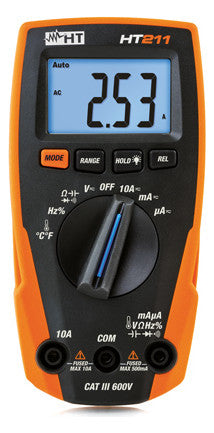 HT-INSTRUMENTS Multimeter digi 600V/AC HT211 600V/DC 10A/AC 10A/DC 40MOhm man