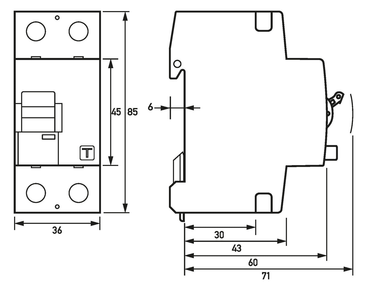 DOEPKE FI-Schutzschalter A 2p 253V 16A DFS2 016-2/0,01-A 0,01A 2TE REG 10kA