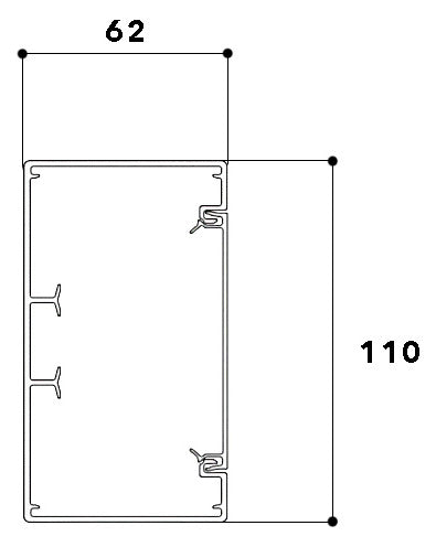 GGK Geräteeinbaukanal Kst 110x60mm sw BR 60x110/80 unbeh