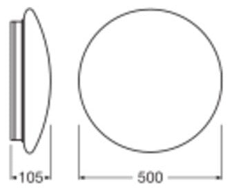 LEDVANCE LED-Anbauleuchte 42W 4000K ws SURFACE CIRCULAR SF CIRC 500 V 42W 840 I