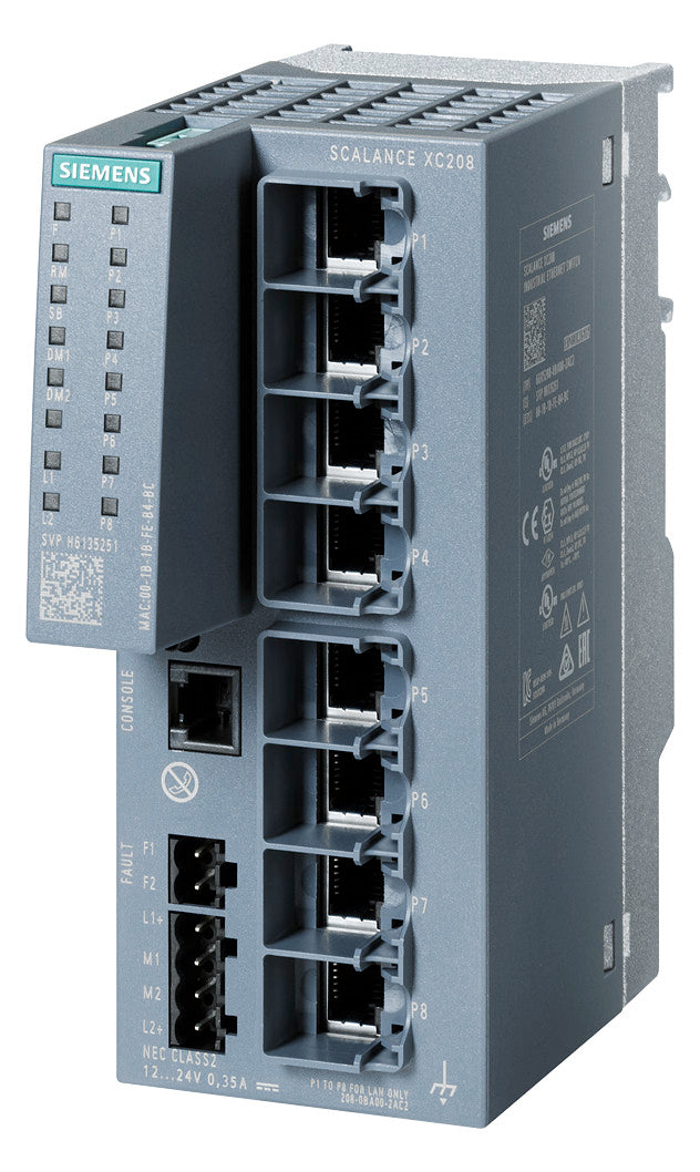 SIEMENS Switch Hutschiene 8x10/100Mbps 6GK5208-0BA00-2AC2 1weitere Managebar