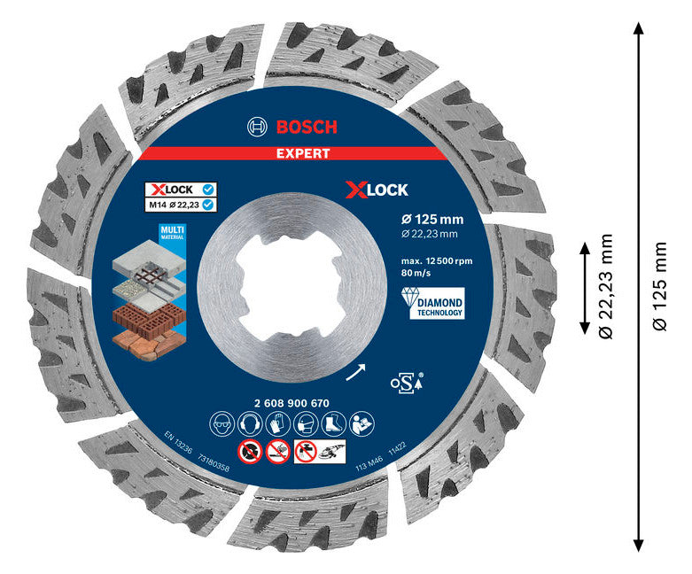 BOSCH-EW Diamant-Trennscheibe 125x12mm 2608900670 f.Beton f.Betonstein