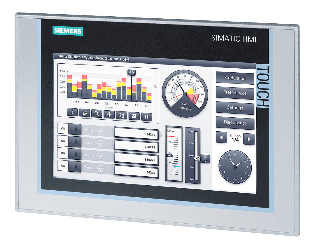 SIEMENS Grafik-Panel m.Farbdisplay DC 6AV2124-0JC01-0AX0 19,2-28,8V 2HW/IE