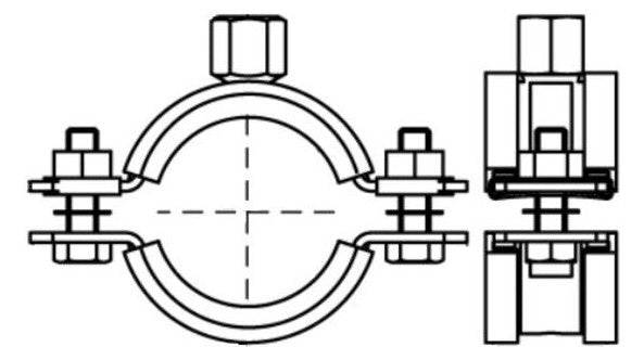 WALRAVEN Schwerlastschelle HD1501 BUP 15-19 mm EPDM M8/M10 Zweischr.schelle