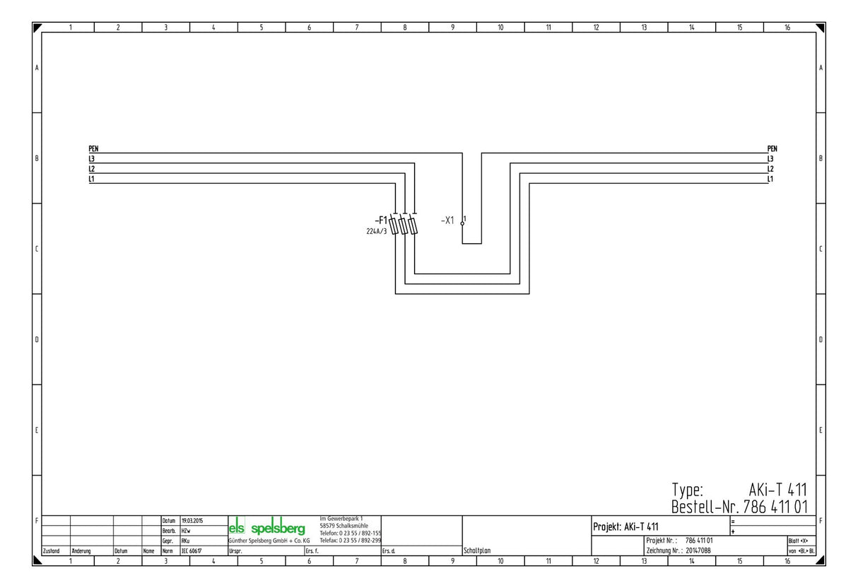 SPELSBERG Lasttrenngehäuse NH1 250A 690V AKi-T 411 300x600x210mm IP65