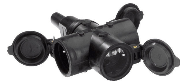 BACHMANN Schutzkontaktkupplung Gummi ger 913.170 IP44 sw Schraubkl