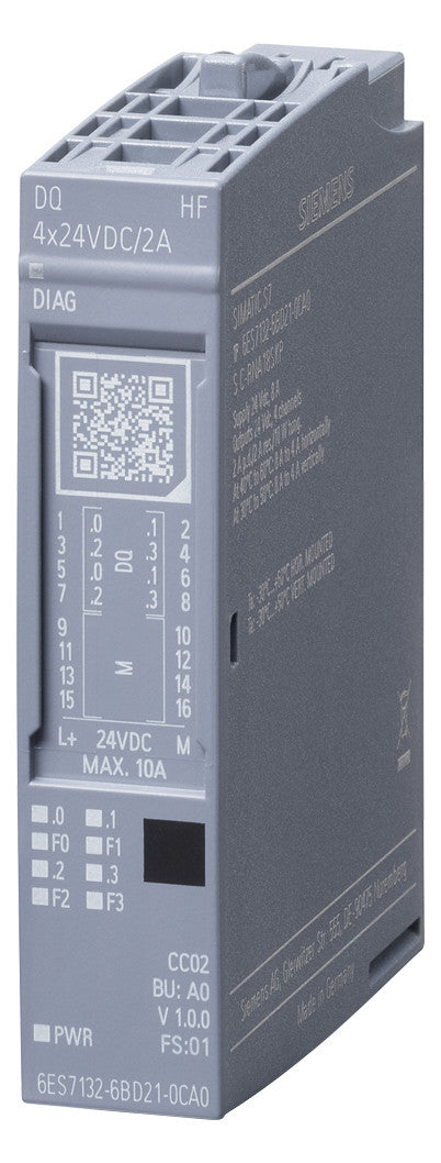 SIEMENS Digital I/O-Modul DC 19,2-28,8V 6ES7132-6BD21-0CA0 4Ausg 19,2-28,8V
