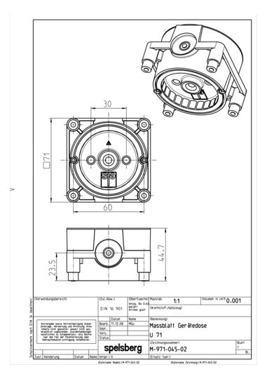 SPELSBERG Gerätedose UP luftd 71x45mm U 71 GRD-D Kst IP30 rnd Ausbrechöffnung