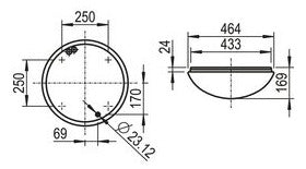 RIDI LED-Anbauleuchte 28W 4000K 2962lm RKSK 440/3750-840 HPC ws Konv