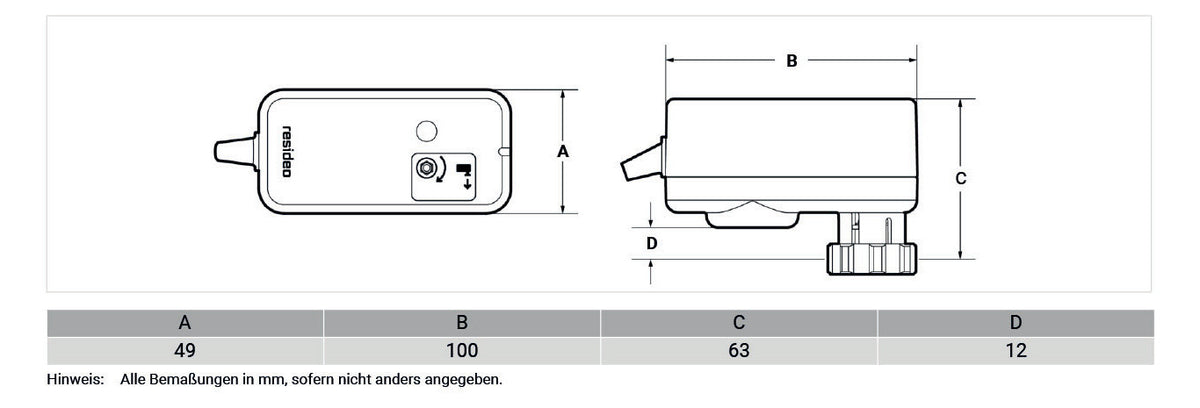 Honeywell Stellantrieb MS, 6,5 mm Hub 300 N, 230 V AC, 3-Punkt, mit Handv. | MSHF-B030-151