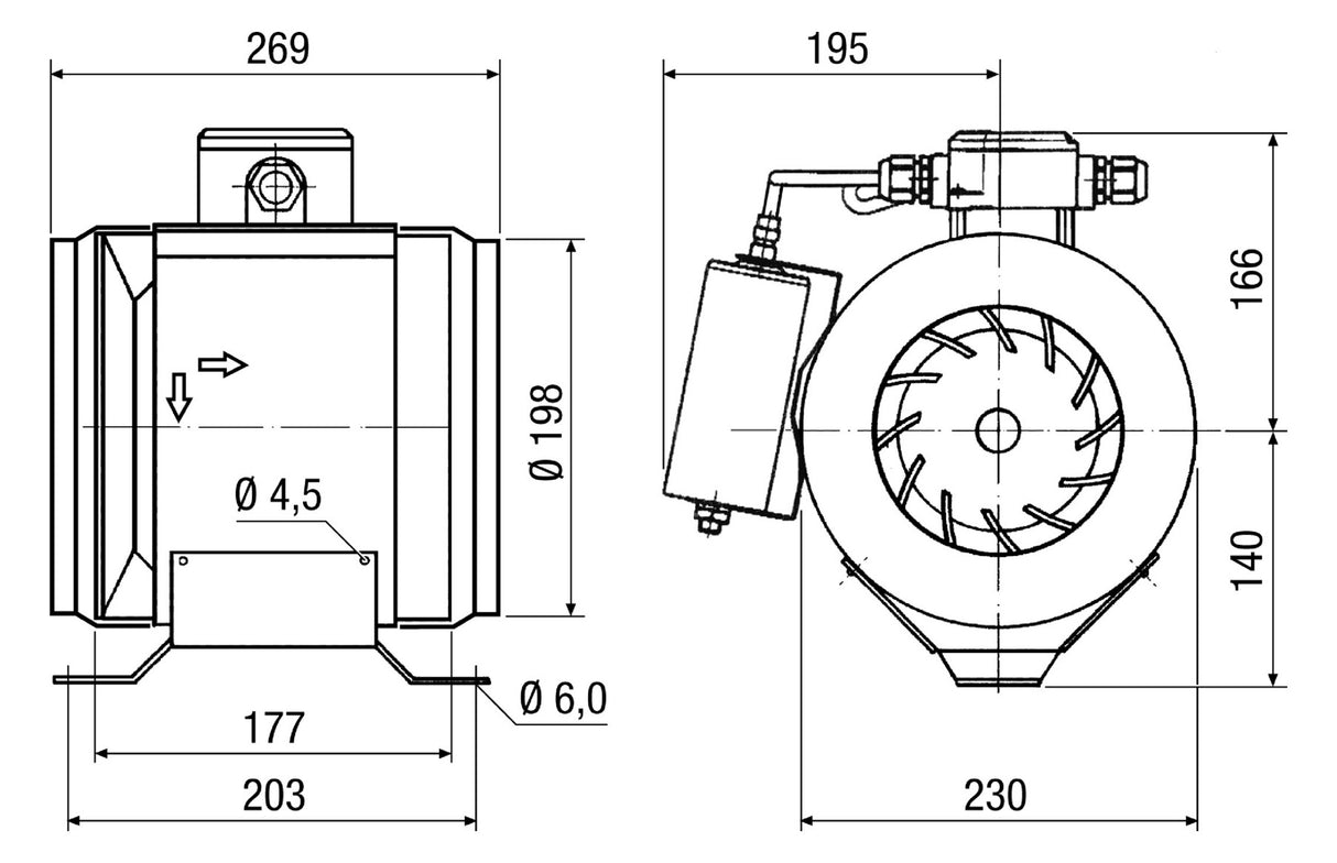 MAICO Ex-Ventilator 1/2 200mm 230V Kst Radial ERM 22 Ex e 560cbm/h 0,2W IP54