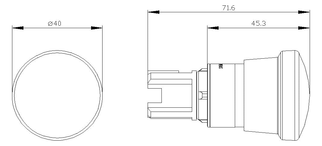 SIEMENS Not-Aus Taster EB IP00 ZugEntr 3SU1000-1HA20-0AA0 1Ö 22mm Schraub