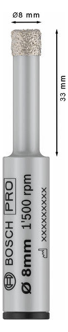 BOSCH-EW Diamant-Bohrkrone 8x33mm 13 mm PRO CERAMIC DRY Steckachse