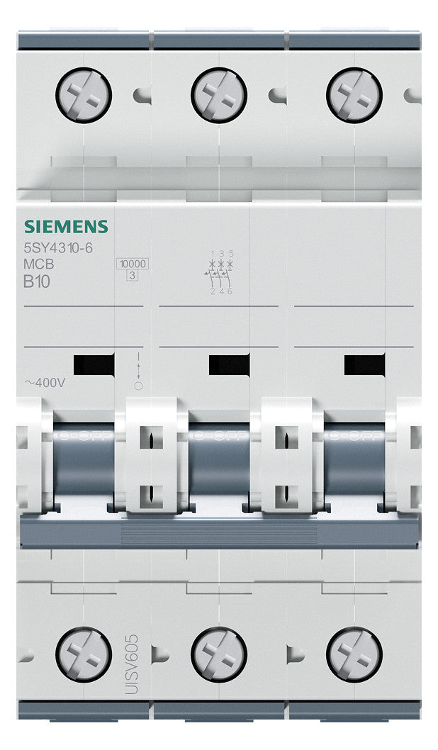 SIEMENS Leitungsschutzschalter UC B 10A 5SY4310-6 3p 400V 3TE 50Hz IP20