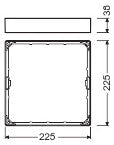 LEDVANCE Aufbaurahmen ws ST DL SLIM FRAME SQ 210 WT