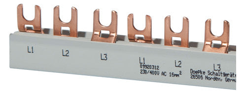DOEPKE Phasenschiene 3ph 17,5mm 1mm 130A GM.3.57.130/16 16qmm Gabel isol