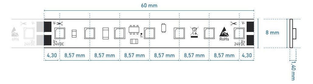BARTHELME LED-Lichtband 22W/m ws 4000K LEDlight flex 50415734 117Stk/m IP00 DC