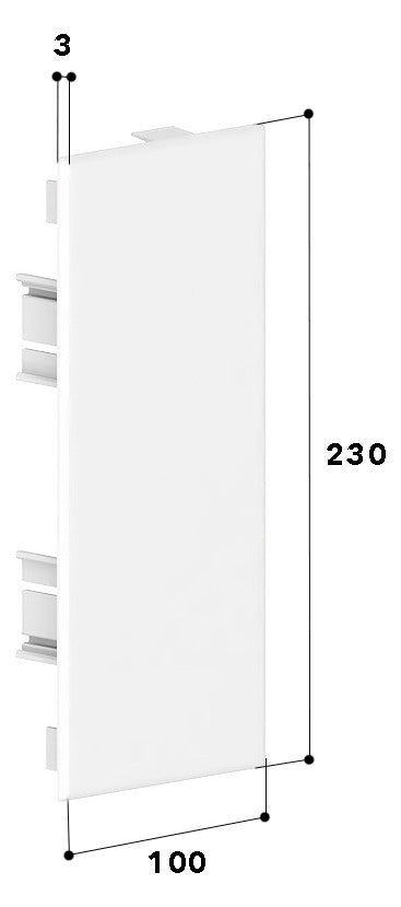 GGK Endstück GEB-K 230x100mm Kst li/re FB 100x230-ES aws RAL9010 unbeh