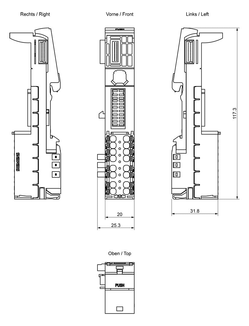 SIEMENS Baugruppenträger UC UC 1Steckpl 6ES7193-6BP20-0BF0 f.Tragschien FReinb