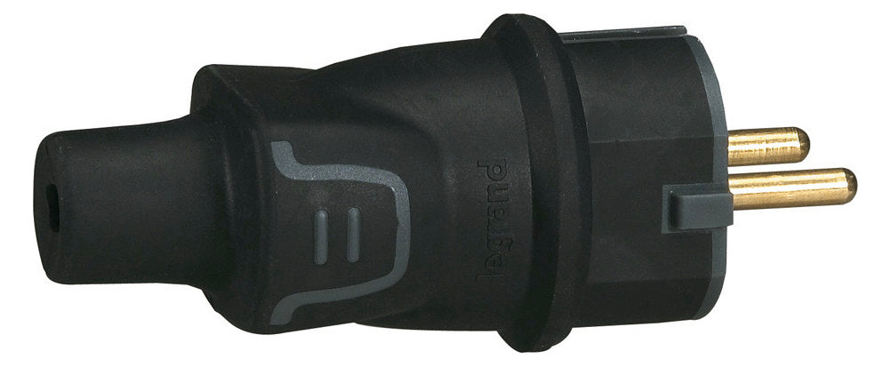 LEGRAND Schutzkontaktstecker Gummi IP44 Legrand 050342 sw ger