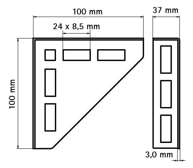 WALRAVEN Knotendreieck fv 100x100x37 - für RapidRail