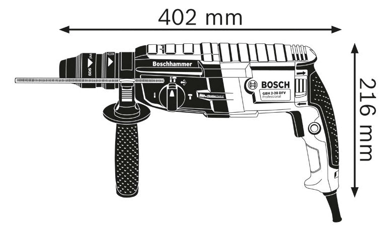 BOSCH-EW Bohrhammer 880W SDSplus 3,1kg Professional GBH 2-28 F Beton= 68mm