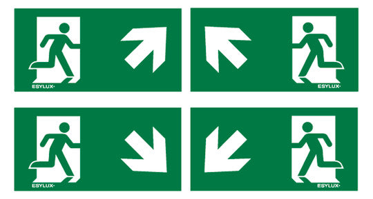 ESYLUX Piktogramm Ausgang Einlegeblatt SLE 24 SYMBOL SET II links und rechts