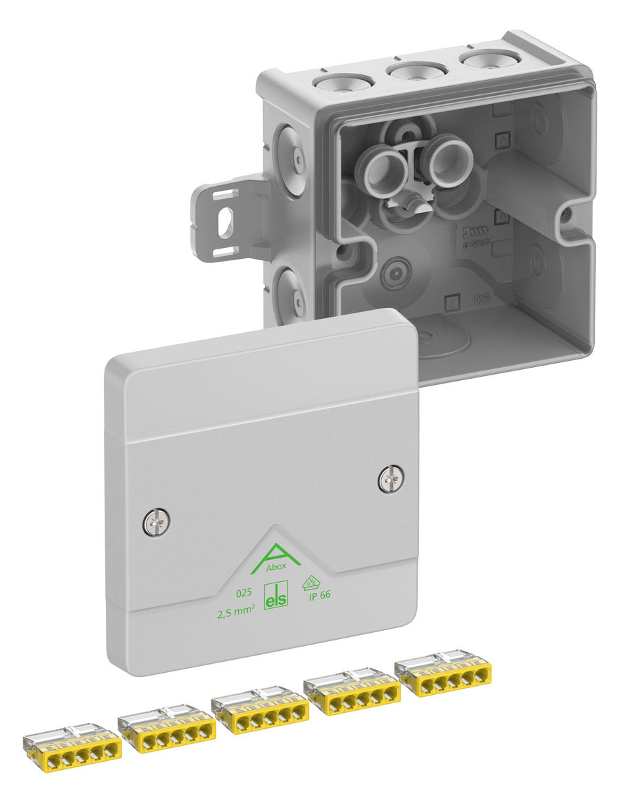 SPELSBERG Abzweigkasten 87x87mm Kst gr Abox 025 AB-2,5² IP66 IK07 hfr