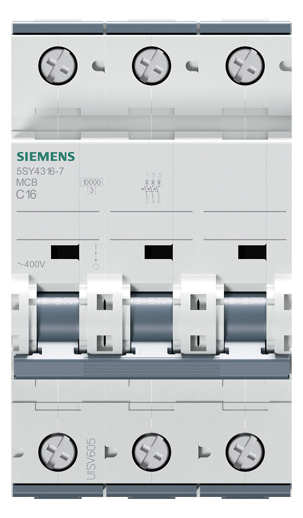 SIEMENS Leitungsschutzschalter UC C 16A 5SY4316-7 3p 400V 3TE 50Hz IP20
