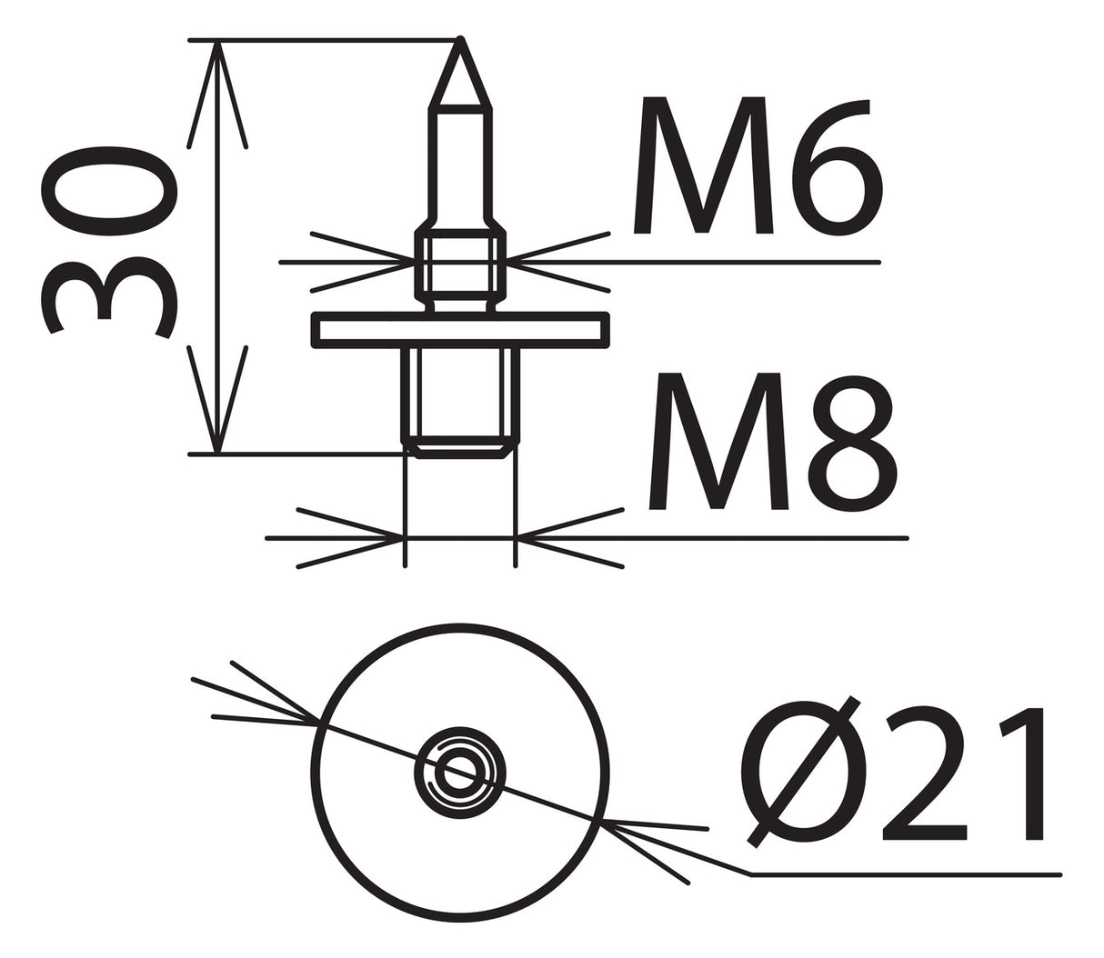 DEHN SE Elektroden für Spannungsprüfer EL M8 S PHE PHV 30kV ST 30mm