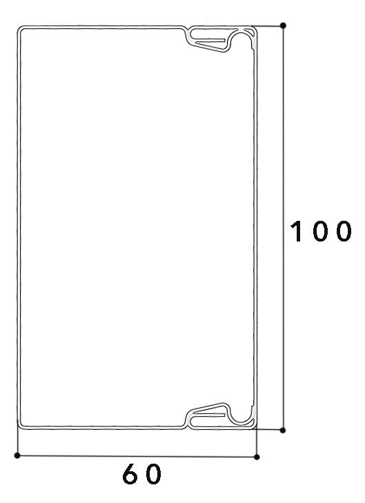 GGK Leitungsführungskanal ST aws RAL9010 LFS 60x100 60x100x2000mm f/vz hfr