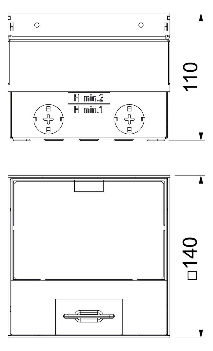 BETTERMANN Geräteeinsatz VA quadrat 1f UDHOME2 GV15V m.Belagaussp 15mm