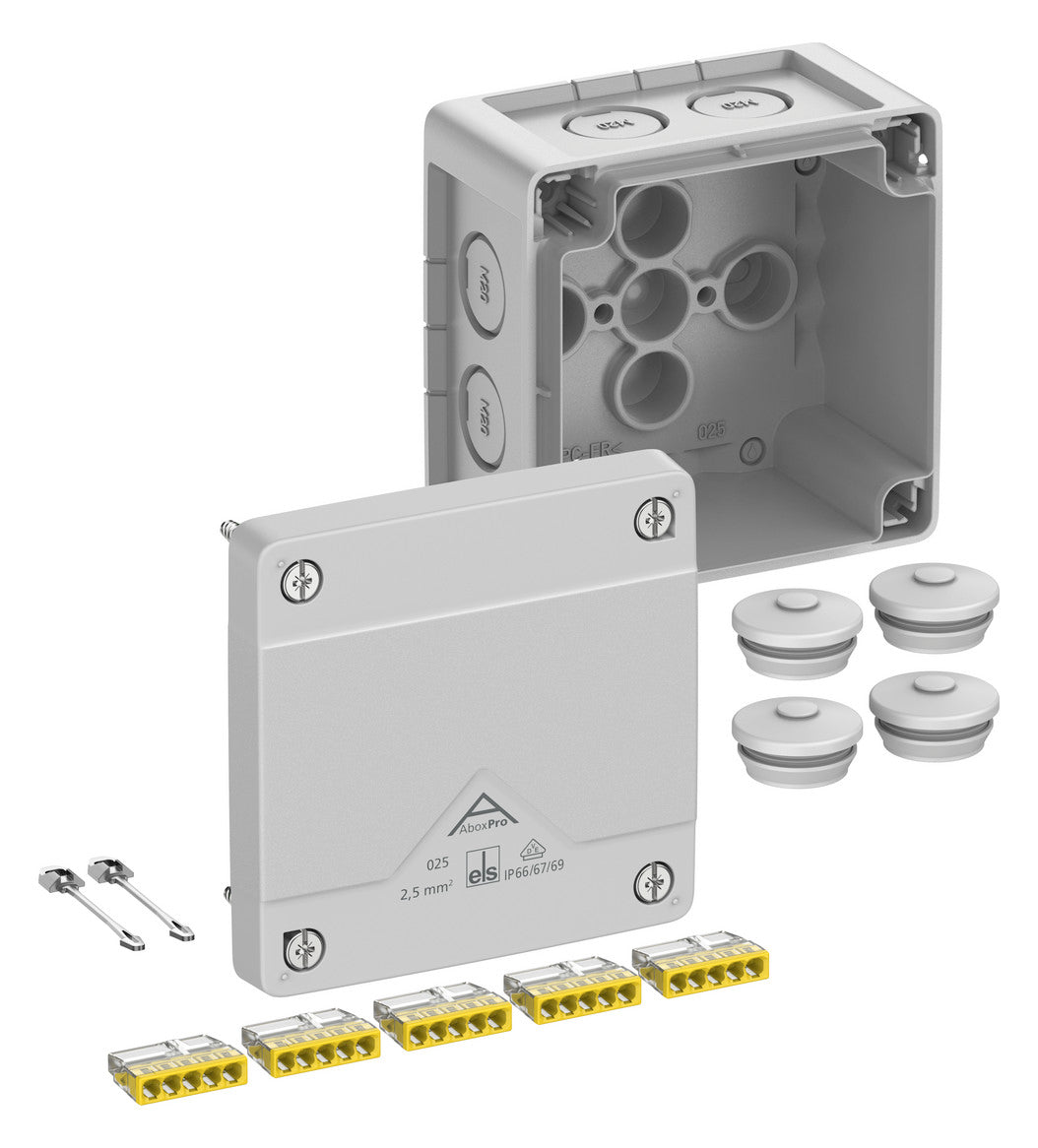 SPELSBERG Abzweigkasten 92x92mm Kst gr Abox Pro 025-2,5² IP66/IP67/IP69 IK09