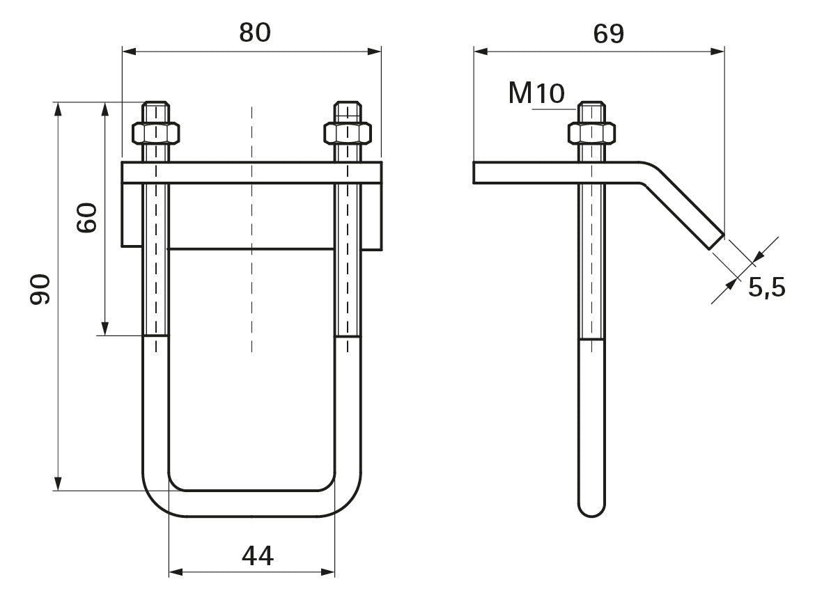 WALRAVEN Trägerklammer Strut feuerverz. f. Flansch bis 17,5 - für 41 x 21/41/21D